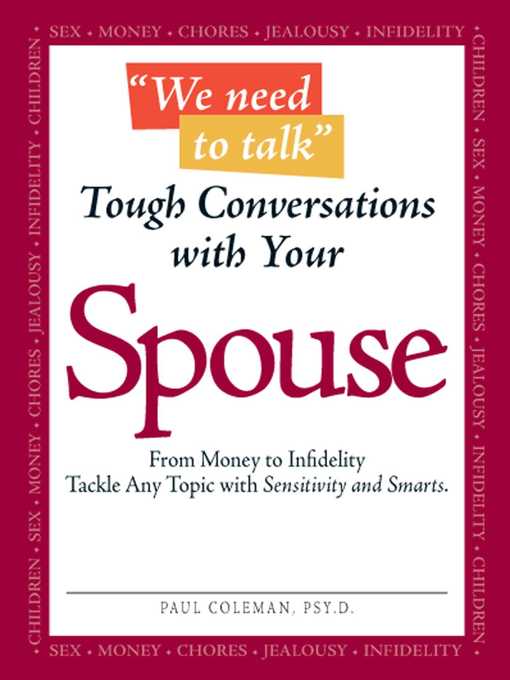 Cover image for We Need to Talk--Tough Conversations With Your Spouse
